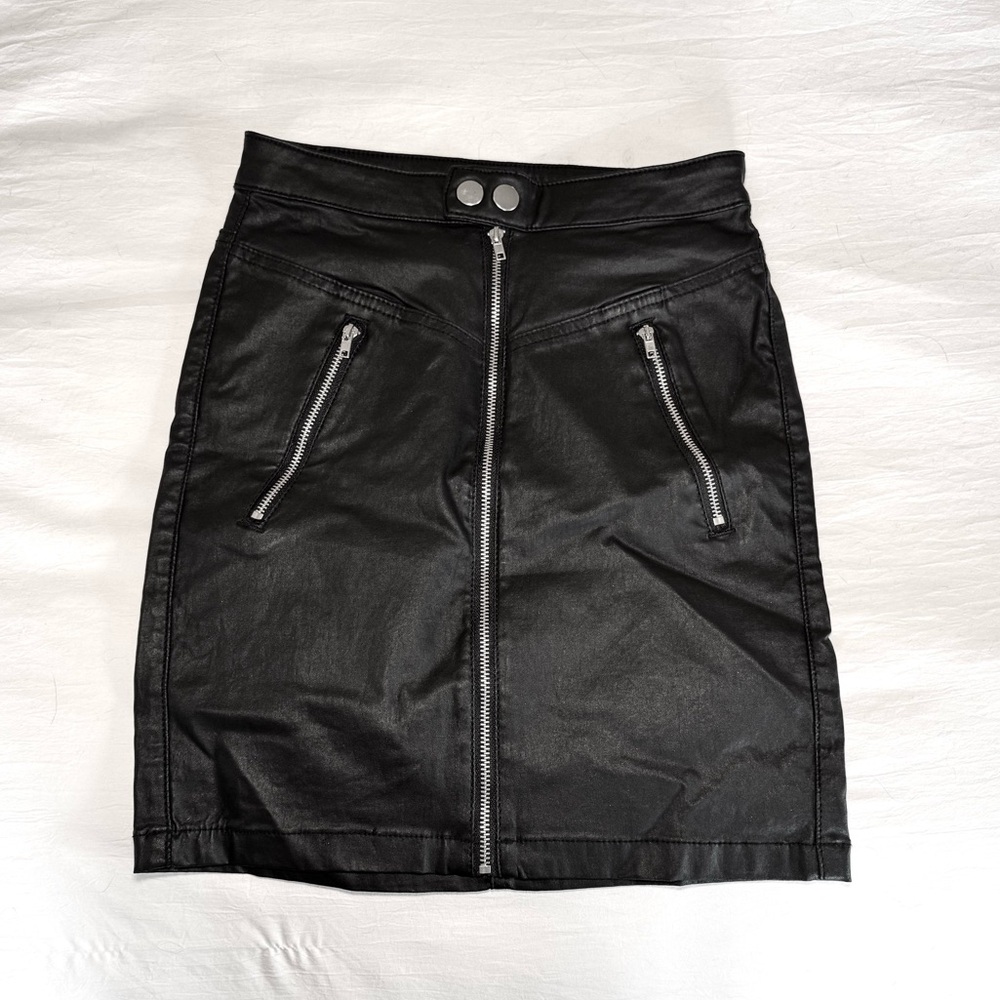 Missguided moto zip mini skirt